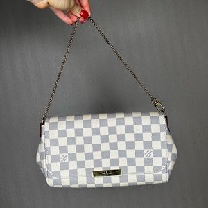 Authentic Louis Vuitton Favorite MM Damier Azur Crossbody Handbag